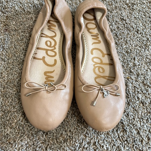 Sam Edelman Nude Ballet Flats with Bow - Picture 1 of 8